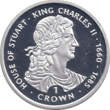 1999 SILVER PROOF ONE CROWN KING CHARLES II - SILVER WORLD COINS - Cambridgeshire Coins
