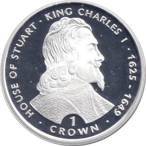 1999 SILVER PROOF ONE CROWN KING CHARLES I - SILVER WORLD COINS - Cambridgeshire Coins