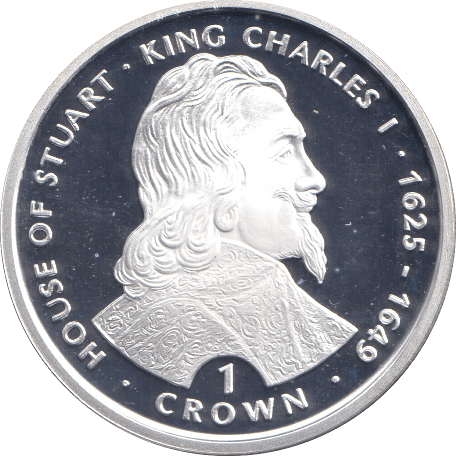 1999 SILVER PROOF ONE CROWN KING CHARLES I - SILVER WORLD COINS - Cambridgeshire Coins