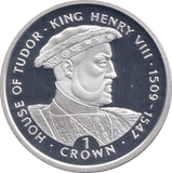 1999 SILVER PROOF ONE CROWN KING HENRY VIII - SILVER WORLD COINS - Cambridgeshire Coins