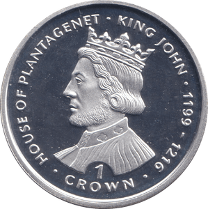 1999 SILVER PROOF ONE CROWN KING JOHN - SILVER WORLD COINS - Cambridgeshire Coins