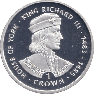 1999 SILVER PROOF ONE CROWN KING RICHARD III - SILVER WORLD COINS - Cambridgeshire Coins