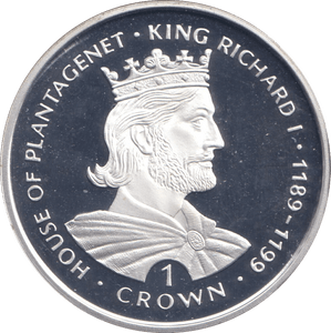 1999 SILVER PROOF ONE CROWN KING RICHARD I - SILVER WORLD COINS - Cambridgeshire Coins