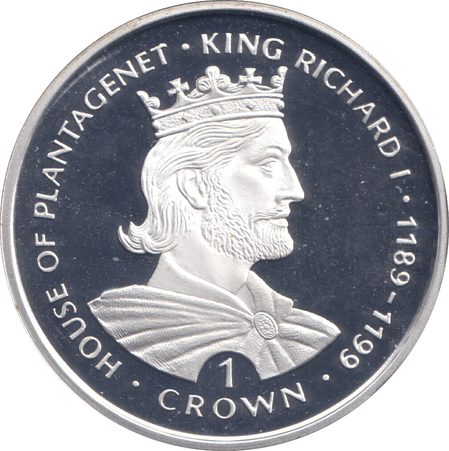 1999 SILVER PROOF ONE CROWN KING RICHARD I - SILVER WORLD COINS - Cambridgeshire Coins