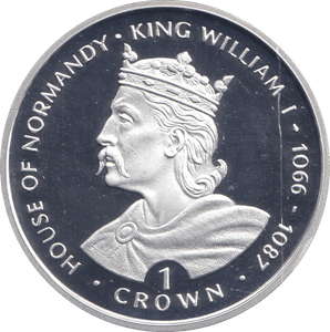 1999 SILVER PROOF ONE CROWN KING WILLIAM I - SILVER WORLD COINS - Cambridgeshire Coins