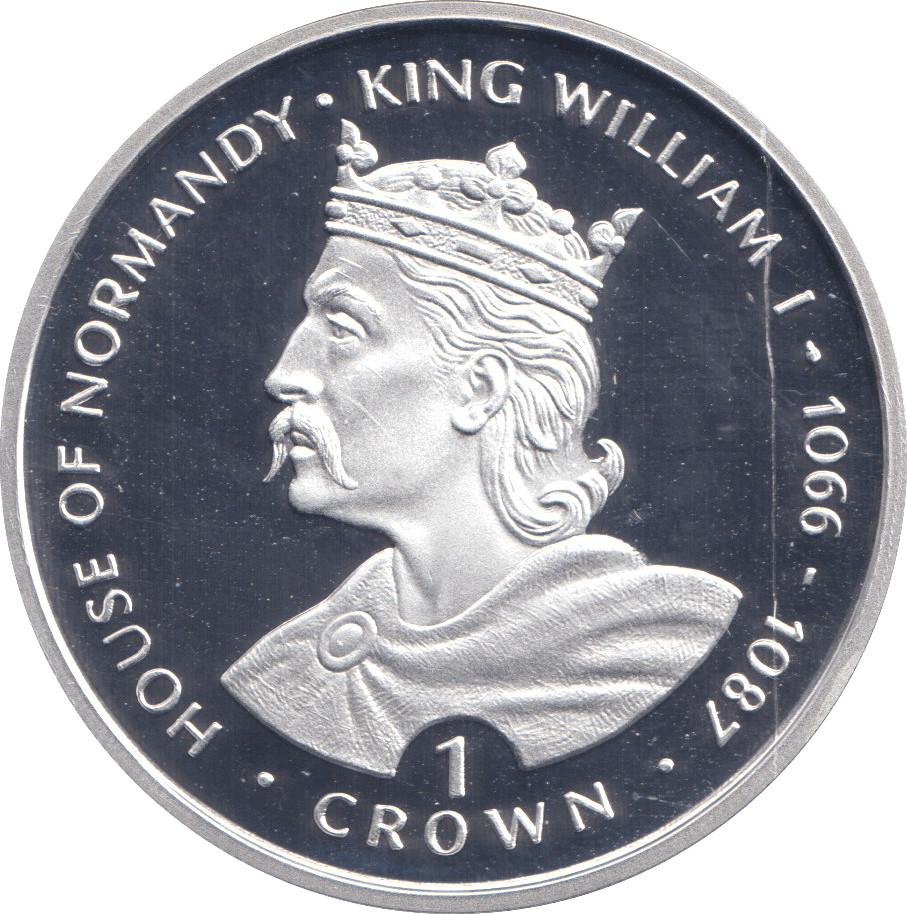 1999 SILVER PROOF ONE CROWN KING WILLIAM I - SILVER WORLD COINS - Cambridgeshire Coins