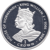 1999 SILVER PROOF ONE CROWN KING WILLIAM I - SILVER WORLD COINS - Cambridgeshire Coins