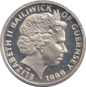 1999 SILVER PROOF ONE POUND GUERNSEY 1 - WORLD COINS - Cambridgeshire Coins