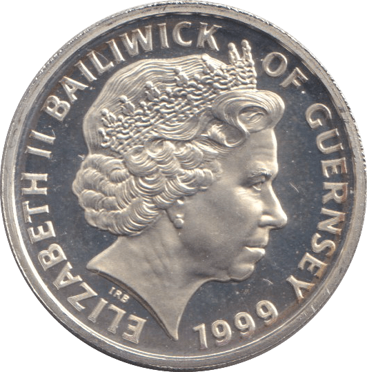1999 SILVER PROOF ONE POUND GUERNSEY 1 - WORLD COINS - Cambridgeshire Coins