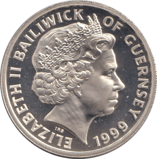 1999 SILVER PROOF ONE POUND GUERNSEY 2 - WORLD COINS - Cambridgeshire Coins