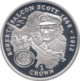 1999 SILVER PROOF ROBERT FALCON SCOTT COMMEMORATIVE CROWN ISLE OF MAN - SILVER WORLD COINS - Cambridgeshire Coins