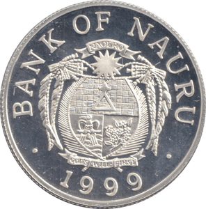 1999 SILVER TWO DOLLARS NAURU - SILVER WORLD COINS - Cambridgeshire Coins