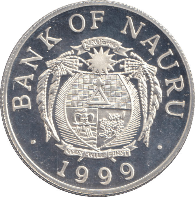 1999 SILVER TWO DOLLARS NAURU - SILVER WORLD COINS - Cambridgeshire Coins