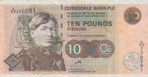 1999 TEN POUND CLYDESDALE BANK BANKNOTE REF SCOT - 76 - World Banknotes - Cambridgeshire Coins