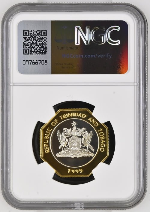 1999 TRINIDAD AND TOBAGO $10 CENTRAL BANK 35TH ANNIVERSARY ( NGC ) PF69 ULTRA CAMEO - NGC SILVER COINS - Cambridgeshire Coins