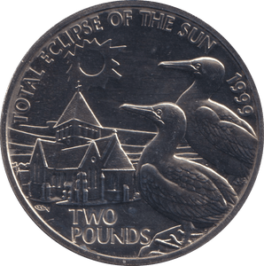 1999 TWO POUNDS TOTAL ECLIPSE OF THE SUN ALDERNEY - WORLD COINS - Cambridgeshire Coins