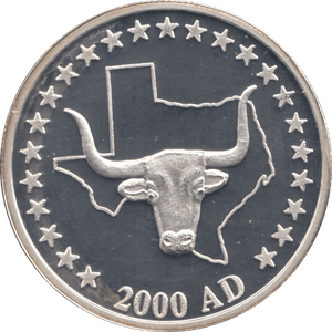 2000 1OZ SILVER PROOF ONE DOLLAR TEXAS - SILVER WORLD COINS - Cambridgeshire Coins