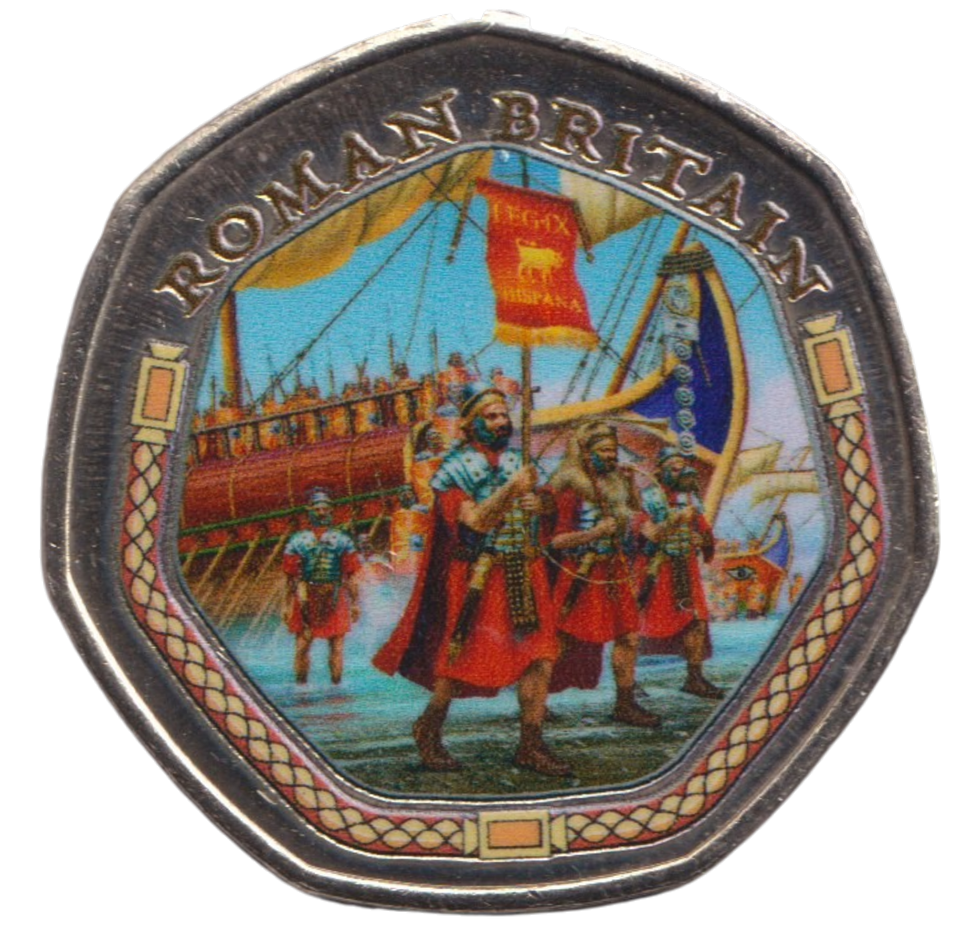 2000 50P SHAPED COIN ROMAN BRITAIN - 50P SHAPED COIN - Cambridgeshire Coins