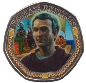 2000 50P SHAPED COIN ROMAN BRITAIN - 50P SHAPED COIN - Cambridgeshire Coins