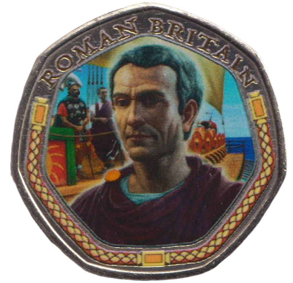 2000 50P SHAPED COIN ROMAN BRITAIN - 50P SHAPED COIN - Cambridgeshire Coins