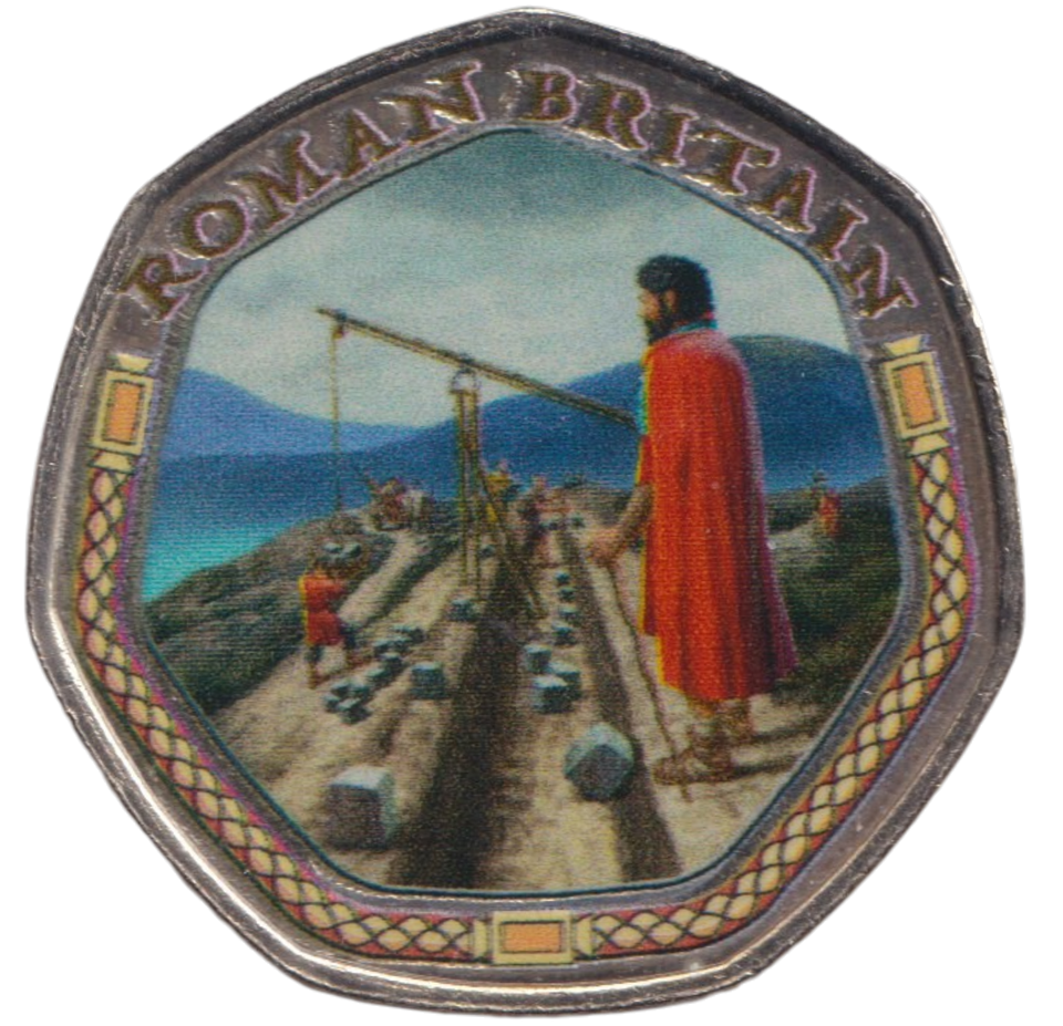 2000 50P SHAPED COIN ROMAN BRITAIN - 50P SHAPED COIN - Cambridgeshire Coins