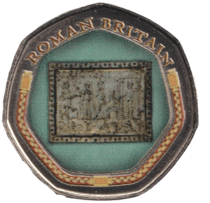 2000 50P SHAPED COIN ROMAN BRITAIN - 50P SHAPED COIN - Cambridgeshire Coins
