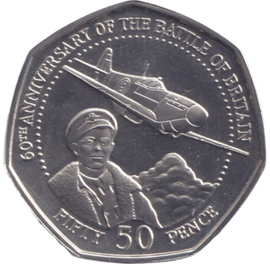 2000 BATTLE OF BRITAIN 50P GUERNSEY - 50P REGIONAL ISSUE - Cambridgeshire Coins