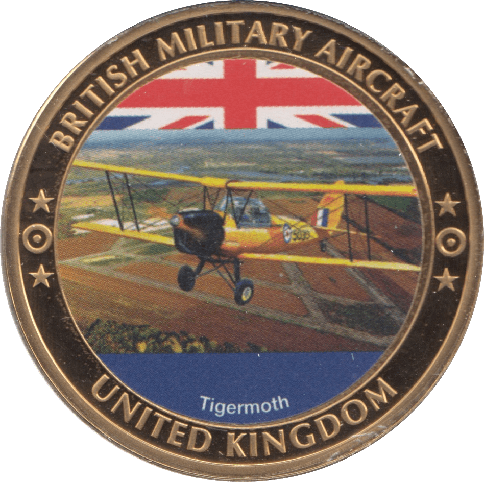2000 BRITISH MILITARY AIRCRAFT COIN UNITED KINGDOM TIGERMOTH MEDALLION - MEDALS & MEDALLIONS - Cambridgeshire Coins