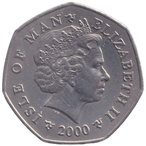 2000 CHRISTMAS 50P BIBLE TRANSACTION ISLE OF MAN ( UNC ) BB - 50P REGIONAL ISSUES - Cambridgeshire Coins