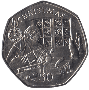 2000 CHRISTMAS 50P JOHN KELLY ISLE OF MAN ( PROOF ) 'BB' - 50P CHRISTMAS COINS - Cambridgeshire Coins
