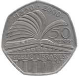 2000 CIRCULATED 50P PUBLIC LIBRARIES ANNIVERSARY - 50P CIRCULATED - Cambridgeshire Coins