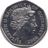2000 FIFTY PENCE GUERNSEY - WORLD COINS - Cambridgeshire Coins