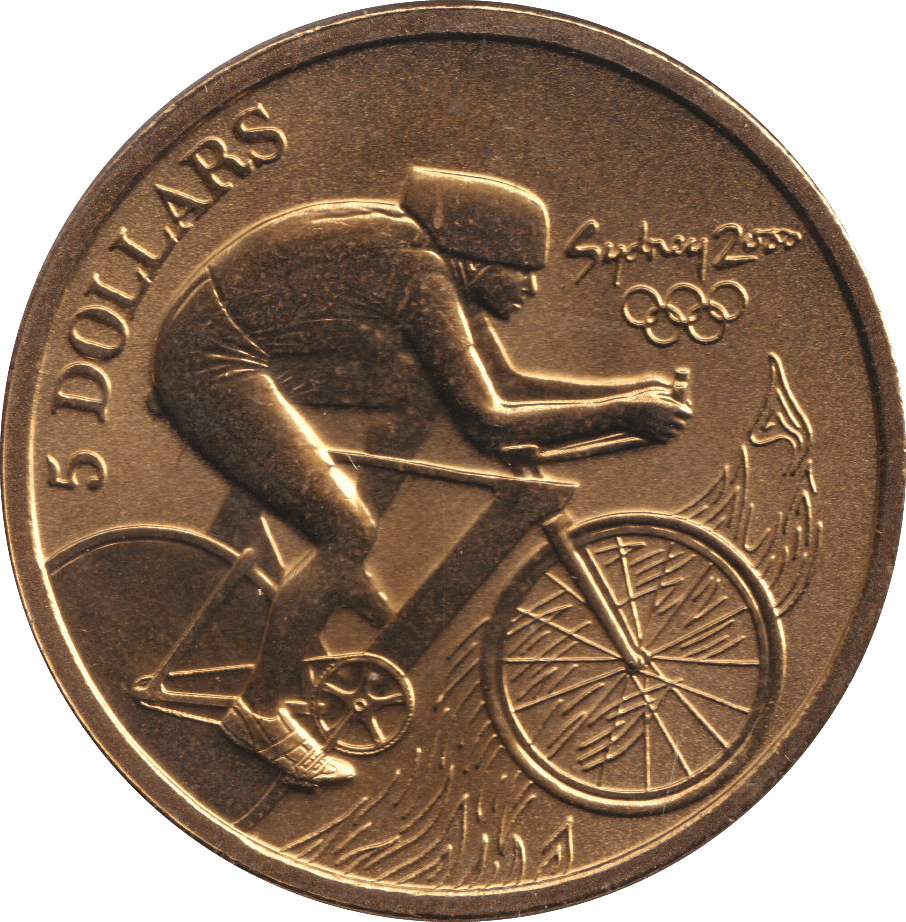 2000 FIVE DOLLAR SYDNEY OLYMPICS AUSTRALIA CYCLING - WORLD COINS - Cambridgeshire Coins