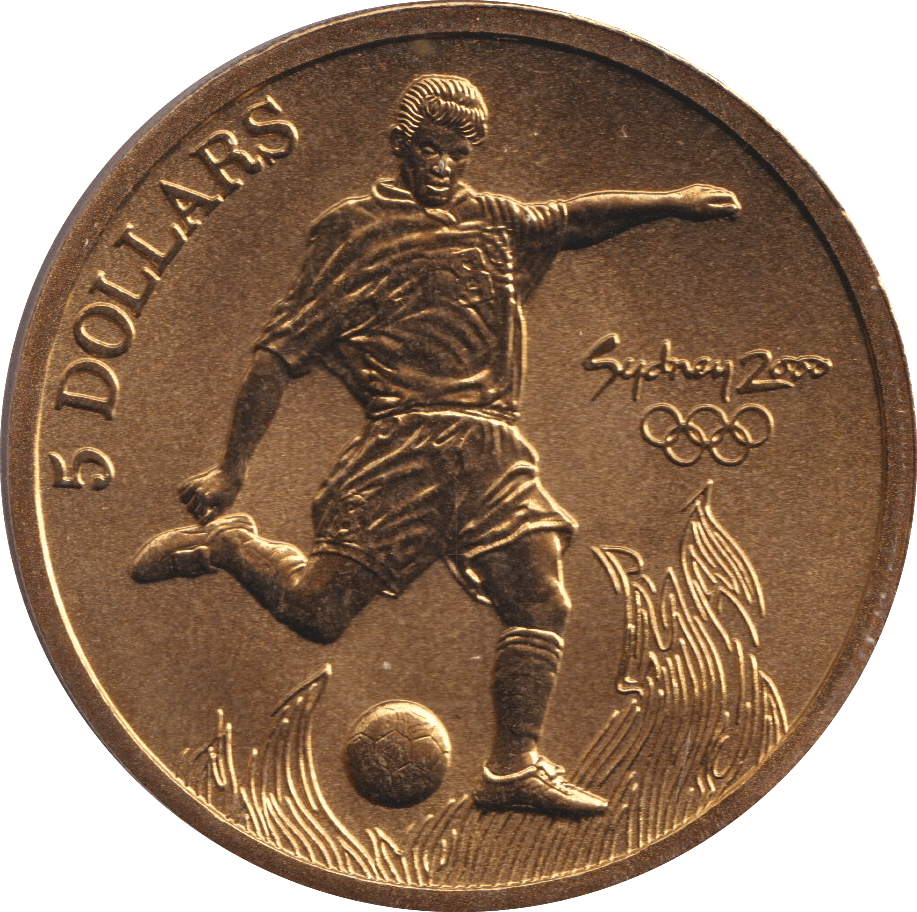 2000 FIVE DOLLAR SYDNEY OLYMPICS AUSTRALIA FOOTBALL - WORLD COINS - Cambridgeshire Coins