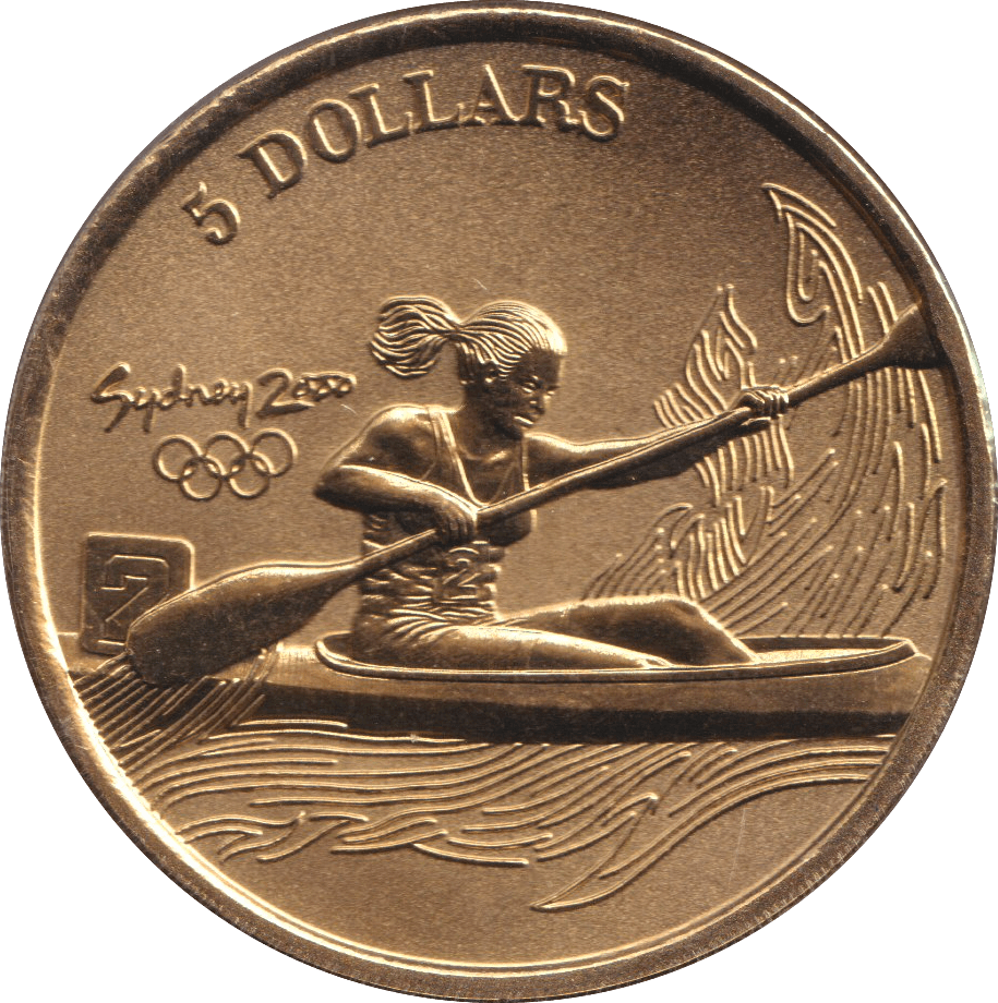 2000 FIVE DOLLAR SYDNEY OLYMPICS AUSTRALIA KAYAK - WORLD COINS - Cambridgeshire Coins