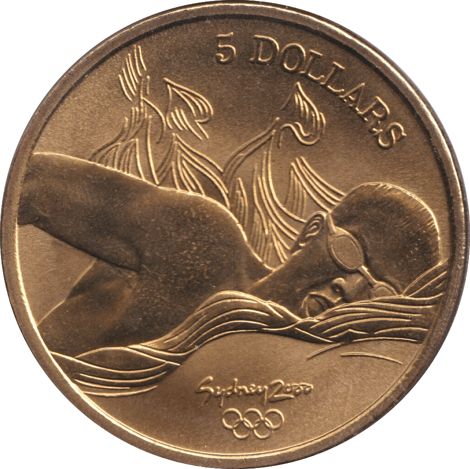 2000 FIVE DOLLAR SYDNEY OLYMPICS AUSTRALIA SWIMMING - WORLD COINS - Cambridgeshire Coins