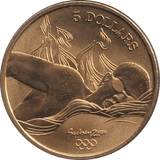 2000 FIVE DOLLAR SYDNEY OLYMPICS AUSTRALIA SWIMMING - WORLD COINS - Cambridgeshire Coins