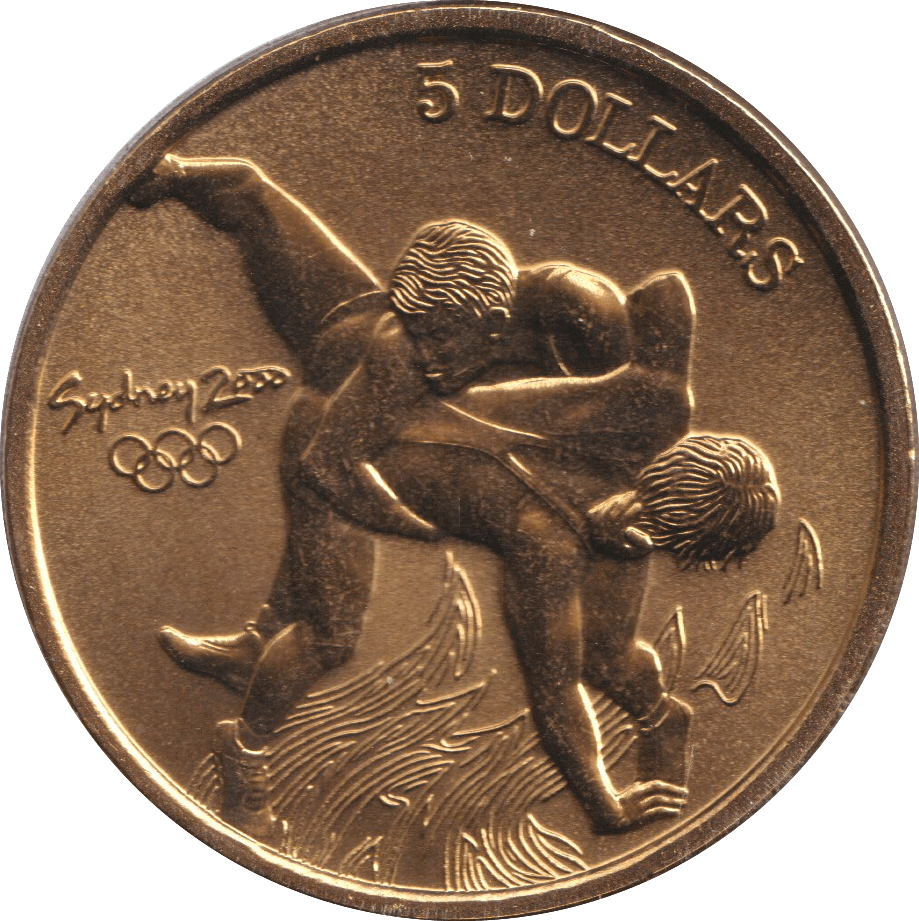 2000 FIVE DOLLAR SYDNEY OLYMPICS AUSTRALIAN WRESTLING - WORLD COINS - Cambridgeshire Coins