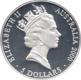 2000 FIVE DOLLARS SILVER PROOF USA - SILVER WORLD COINS - Cambridgeshire Coins