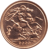 2000 GOLD HALF SOVEREIGN ( BU ) - HALF SOVEREIGN - Cambridgeshire Coins