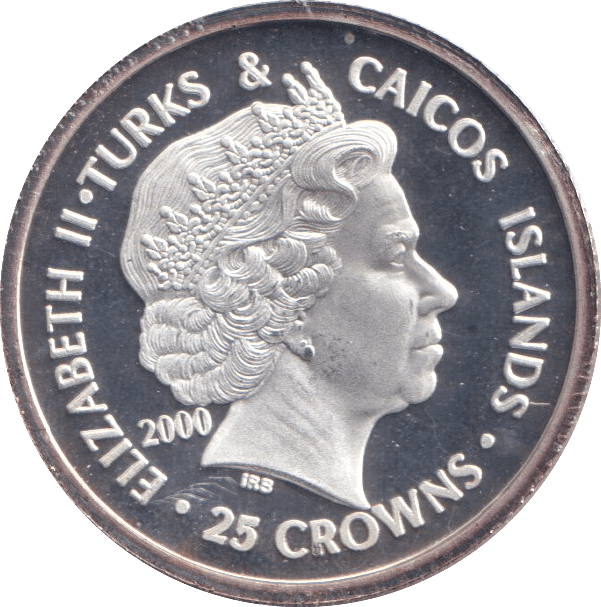 2000 GOLD ON SILVER 25 CROWNS - SILVER WORLD COINS - Cambridgeshire Coins
