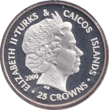 2000 GOLD ON SILVER 25 CROWNS - SILVER WORLD COINS - Cambridgeshire Coins