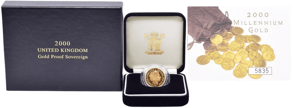 2000 GOLD PROOF SOVEREIGN BOXED - GOLD PROOF SOVEREIGNS - Cambridgeshire Coins