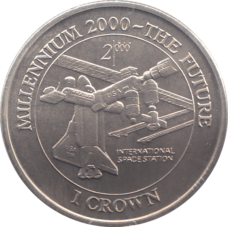 2000 ONE CROWN THE FUTURE INTERNATIONAL SPACE STATION - WORLD COINS - Cambridgeshire Coins