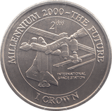 2000 ONE CROWN THE FUTURE INTERNATIONAL SPACE STATION - WORLD COINS - Cambridgeshire Coins