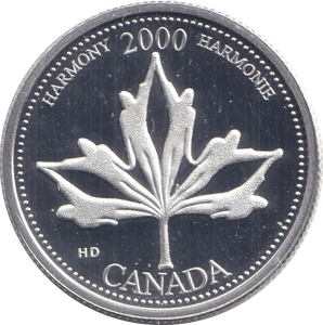 2000 SILVER 25 CENTS CANADA - SILVER WORLD COINS - Cambridgeshire Coins