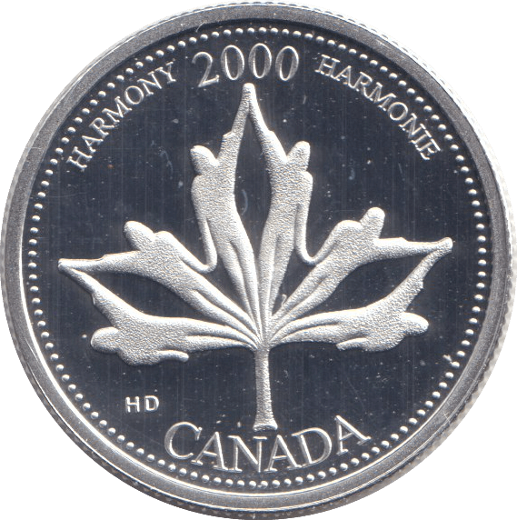 2000 SILVER 25 CENTS CANADA - SILVER WORLD COINS - Cambridgeshire Coins