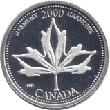 2000 SILVER 25 CENTS CANADA - SILVER WORLD COINS - Cambridgeshire Coins