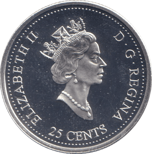 2000 SILVER 25 CENTS CANADA - SILVER WORLD COINS - Cambridgeshire Coins