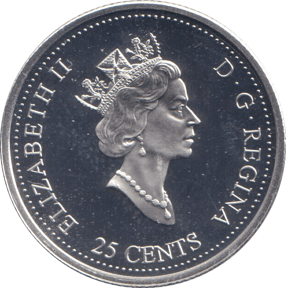 2000 SILVER 25 CENTS CANADA - SILVER WORLD COINS - Cambridgeshire Coins